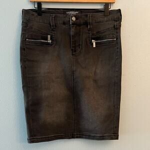 Liverpool Denim Pencil Skirt